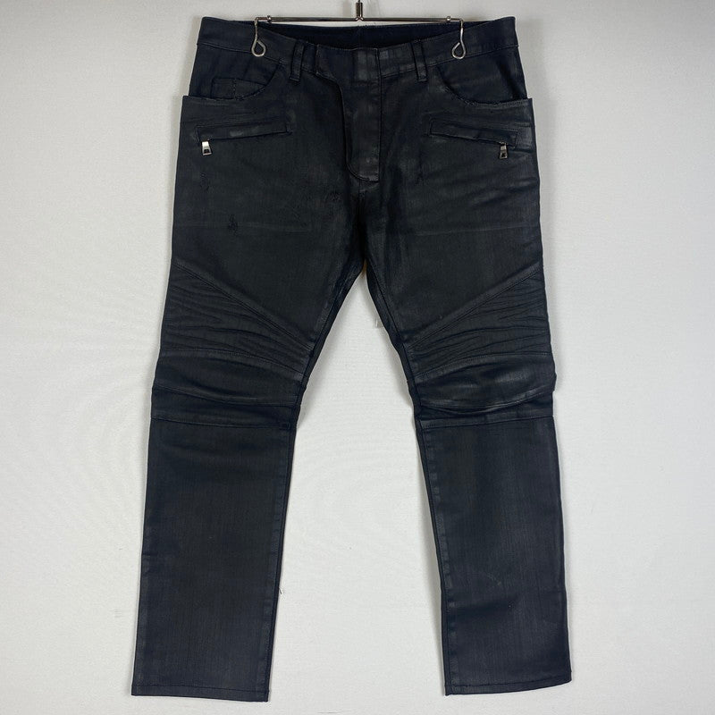 【中古品】【メンズ】 BALMAIN バルマン BIKER PANTS W4HT551B909M MADE IN ITALY バイカーパンツ ボトムス イタリア製 158-260608-ss-06-tei サイズ：不明 カラー：ブラック 万代Net店