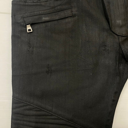 【中古品】【メンズ】 BALMAIN バルマン BIKER PANTS W4HT551B909M MADE IN ITALY バイカーパンツ ボトムス イタリア製 158-260608-ss-06-tei サイズ：不明 カラー：ブラック 万代Net店