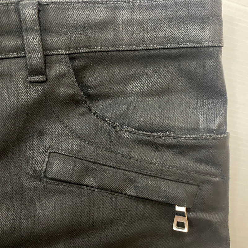【中古品】【メンズ】 BALMAIN バルマン BIKER PANTS W4HT551B909M MADE IN ITALY バイカーパンツ ボトムス イタリア製 158-260608-ss-06-tei サイズ：不明 カラー：ブラック 万代Net店