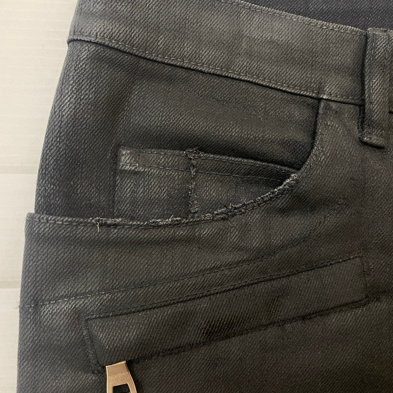 【中古品】【メンズ】 BALMAIN バルマン BIKER PANTS W4HT551B909M MADE IN ITALY バイカーパンツ ボトムス イタリア製 158-260608-ss-06-tei サイズ：不明 カラー：ブラック 万代Net店
