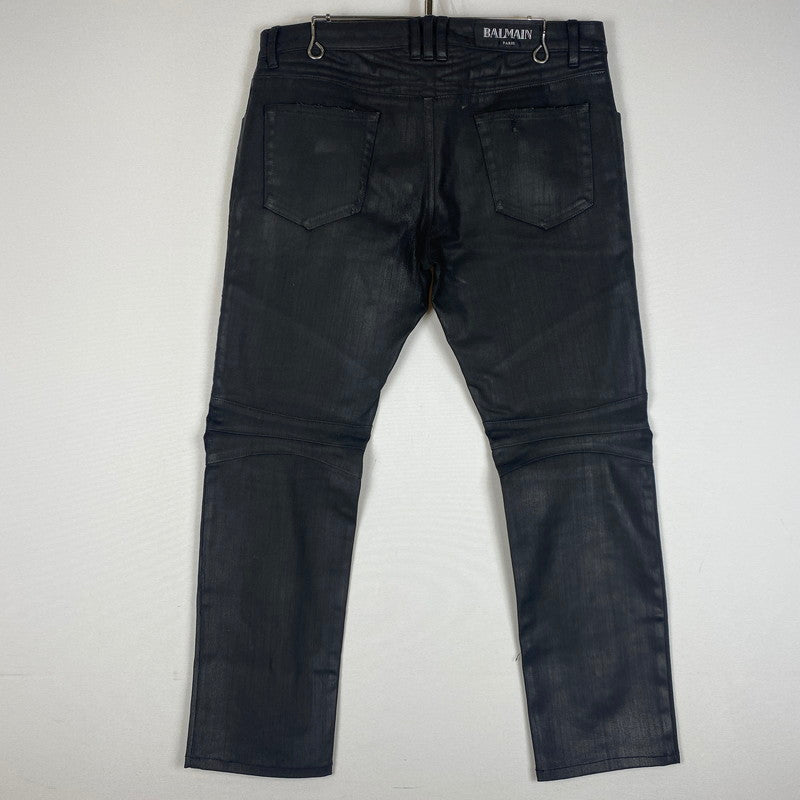 【中古品】【メンズ】 BALMAIN バルマン BIKER PANTS W4HT551B909M MADE IN ITALY バイカーパンツ ボトムス イタリア製 158-260608-ss-06-tei サイズ：不明 カラー：ブラック 万代Net店