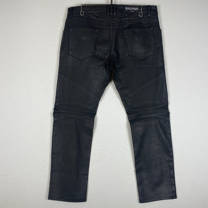 【中古品】【メンズ】 BALMAIN バルマン BIKER PANTS W4HT551B909M MADE IN ITALY バイカーパンツ ボトムス イタリア製 158-260608-ss-06-tei サイズ：不明 カラー：ブラック 万代Net店