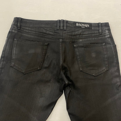 【中古品】【メンズ】 BALMAIN バルマン BIKER PANTS W4HT551B909M MADE IN ITALY バイカーパンツ ボトムス イタリア製 158-260608-ss-06-tei サイズ：不明 カラー：ブラック 万代Net店