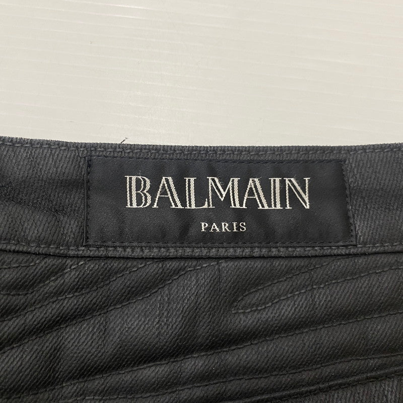 【中古品】【メンズ】 BALMAIN バルマン BIKER PANTS W4HT551B909M MADE IN ITALY バイカーパンツ ボトムス イタリア製 158-260608-ss-06-tei サイズ：不明 カラー：ブラック 万代Net店