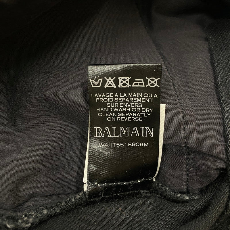【中古品】【メンズ】 BALMAIN バルマン BIKER PANTS W4HT551B909M MADE IN ITALY バイカーパンツ ボトムス イタリア製 158-260608-ss-06-tei サイズ：不明 カラー：ブラック 万代Net店
