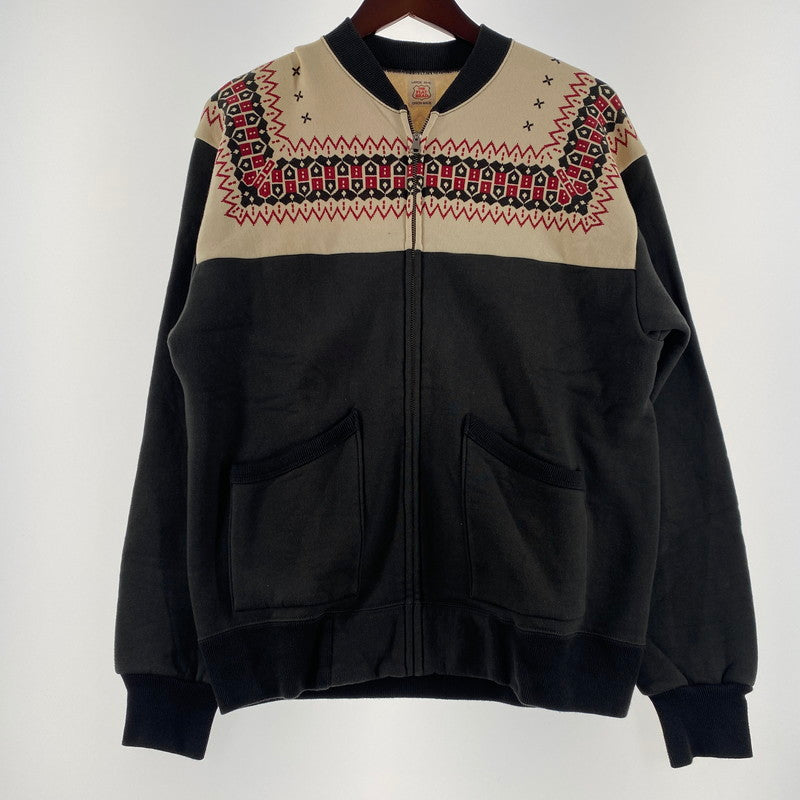 【中古品】【メンズ】 THE FLAT HEAD ザ フラット ヘッド FULL ZIP SWEATSHIRT フルジップ スウェット トップス トレーナー 雪柄 145-260608-ss-02-tei サイズ：L カラー：グレー系 万代Net店