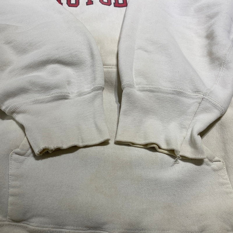 【現状渡し品】【メンズ】 CHAMPION チャンピオン REVERSE WEAVE RUTGERS HOODIE VINTAGE MADE IN USA リバースウィーブ ラトガース フーディー トップス プルオーバーパーカー ヴィンテージ USA製 145-260608-ss-04-tei サイズ：XL カラー：ホワイト 万代Net店