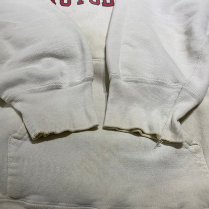 【現状渡し品】【メンズ】 CHAMPION チャンピオン REVERSE WEAVE RUTGERS HOODIE VINTAGE MADE IN USA リバースウィーブ ラトガース フーディー トップス プルオーバーパーカー ヴィンテージ USA製 145-260608-ss-04-tei サイズ：XL カラー：ホワイト 万代Net店