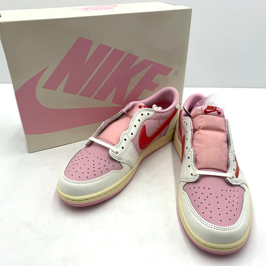 【中古品】【メンズ】 NIKE ナイキ × TRAVIS SCOTT トラヴィス スコット 別注 コラボ AIRJORDAN 1 LOW OG SP "SAIL/TROPICAL PINK" IQ7604-101 エアジョーダン1 ロー スニーカー 靴 160-260618-ko-07-tei サイズ：28.5cm カラー：ピンク 万代Net店