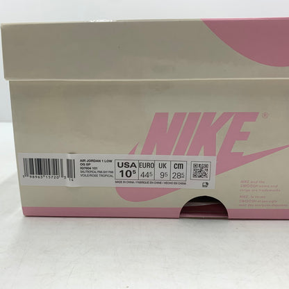 【中古品】【メンズ】 NIKE ナイキ × TRAVIS SCOTT トラヴィス スコット 別注 コラボ AIRJORDAN 1 LOW OG SP "SAIL/TROPICAL PINK" IQ7604-101 エアジョーダン1 ロー スニーカー 靴 160-260618-ko-07-tei サイズ：28.5cm カラー：ピンク 万代Net店