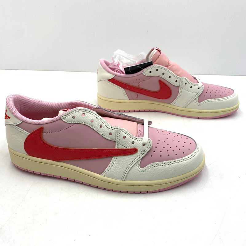 【中古品】【メンズ】 NIKE ナイキ × TRAVIS SCOTT トラヴィス スコット 別注 コラボ AIRJORDAN 1 LOW OG SP "SAIL/TROPICAL PINK" IQ7604-101 エアジョーダン1 ロー スニーカー 靴 160-260618-ko-07-tei サイズ：28.5cm カラー：ピンク 万代Net店