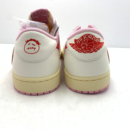 【中古品】【メンズ】 NIKE ナイキ × TRAVIS SCOTT トラヴィス スコット 別注 コラボ AIRJORDAN 1 LOW OG SP "SAIL/TROPICAL PINK" IQ7604-101 エアジョーダン1 ロー スニーカー 靴 160-260618-ko-07-tei サイズ：28.5cm カラー：ピンク 万代Net店