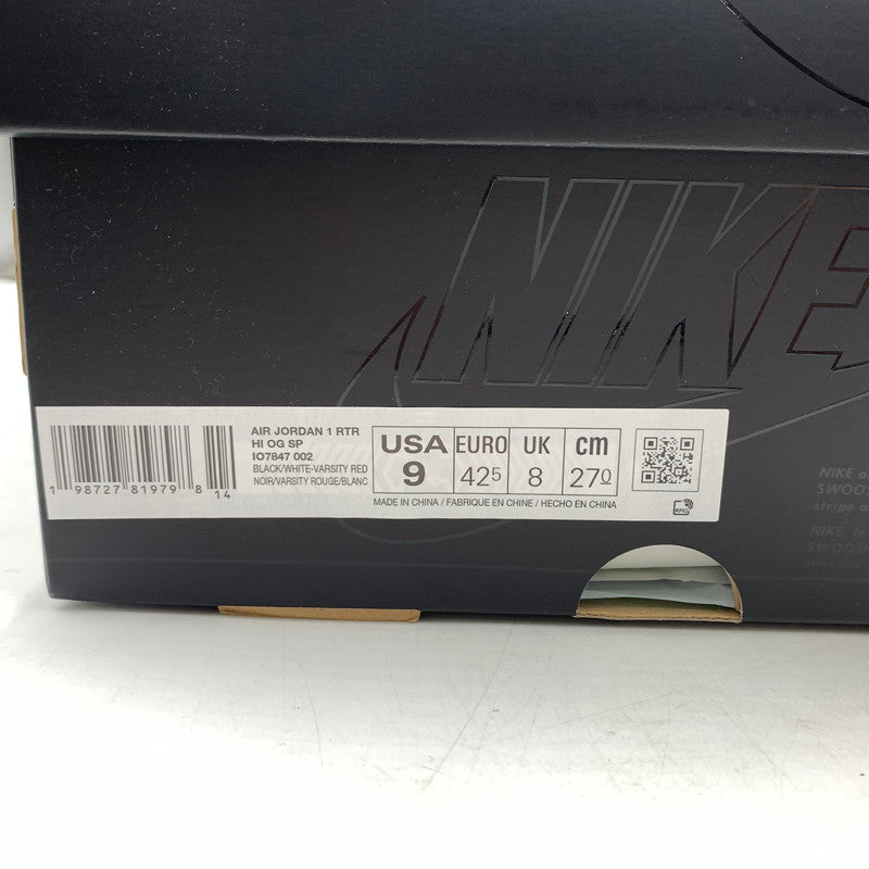 【中古品】【メンズ】 fragment design フラグメントデザイン × UNION ユニオン × NIKE ナイキ 別注 コラボ AIR JORDAN1 HIGH OG"BLACK VARSITY RED" IO7847-002 エアジョーダン1 ハイ スニーカー 靴 160-260618-ko-11-tei サイズ：27cm カラー：マルチ 万代Net店
