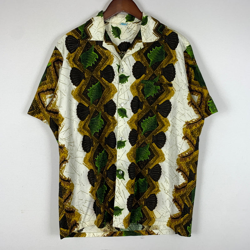 【現状渡し品】【メンズ】 TROPICANA トロピカーナ ALOHA SHIRT MADE IN HONOLULU アロハシャツ 半袖 トップス ボタンダウン ホノルル製 145-260626-ko-14-tei サイズ：不明 カラー：総柄 万代Net店