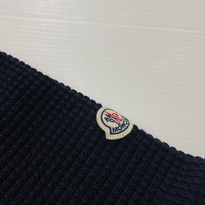 【中古品】【メンズ】 MONCLER モンクレール 18AW WAPPEN LOGO WAFFLE CREWNECK KNIT D20919033800 ワッペンロゴ ワッフル クルーネック ニット 長袖 トップス 141-260606-yo-09-tei サイズ：XL カラー：ネイビー 万代Net店