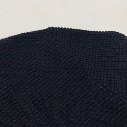 【中古品】【メンズ】 MONCLER モンクレール 18AW WAPPEN LOGO WAFFLE CREWNECK KNIT D20919033800 ワッペンロゴ ワッフル クルーネック ニット 長袖 トップス 141-260606-yo-09-tei サイズ：XL カラー：ネイビー 万代Net店