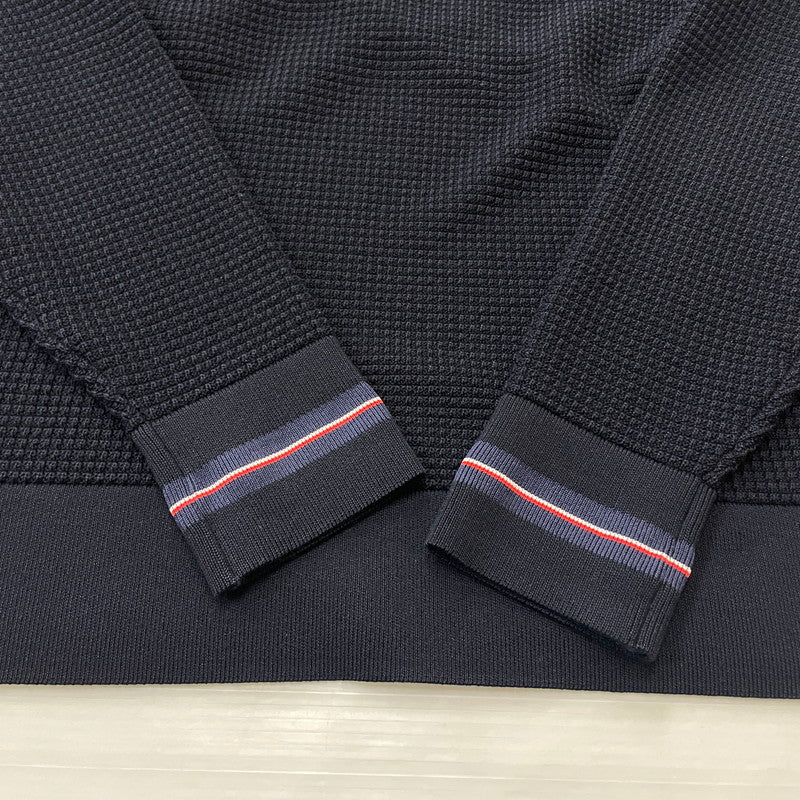 【中古品】【メンズ】 MONCLER モンクレール 18AW WAPPEN LOGO WAFFLE CREWNECK KNIT D20919033800 ワッペンロゴ ワッフル クルーネック ニット 長袖 トップス 141-260606-yo-09-tei サイズ：XL カラー：ネイビー 万代Net店