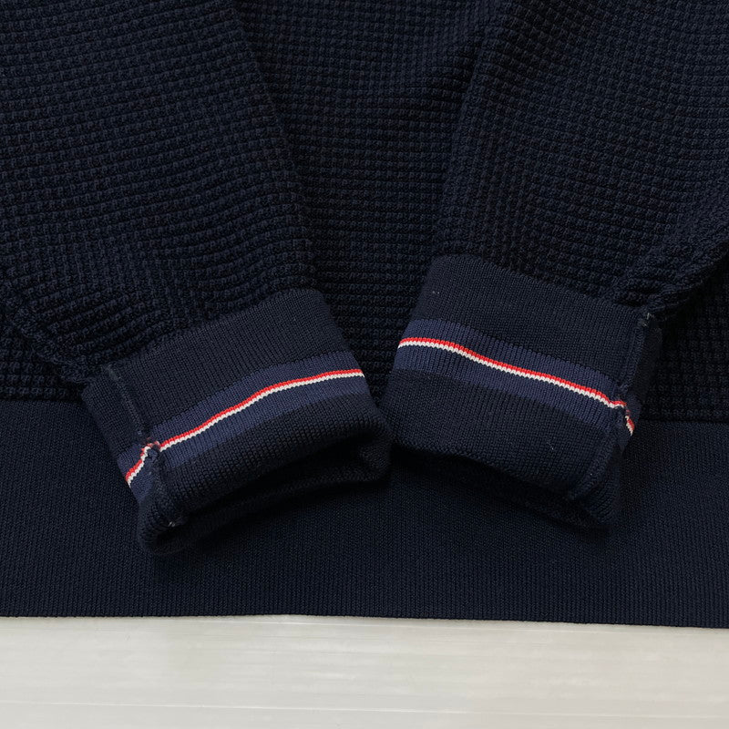 【中古品】【メンズ】 MONCLER モンクレール 18AW WAPPEN LOGO WAFFLE CREWNECK KNIT D20919033800 ワッペンロゴ ワッフル クルーネック ニット 長袖 トップス 141-260606-yo-09-tei サイズ：XL カラー：ネイビー 万代Net店