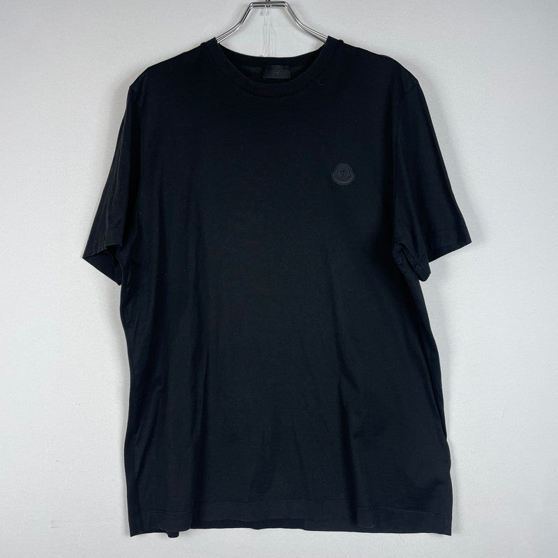【中古品】【メンズ】 MONCLER モンクレール LETTERING LOGO S/S TEE I10918C00055 レタリング ロゴ ショートスリーブ Tシャツ 素材切替 半袖 トップス 141-260606-yo-05-tei サイズ：L カラー：ブラック 万代Net店