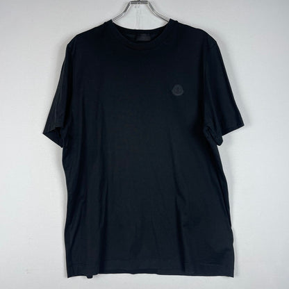 【中古品】【メンズ】 MONCLER モンクレール LETTERING LOGO S/S TEE I10918C00055 レタリング ロゴ ショートスリーブ Tシャツ 素材切替 半袖 トップス 141-260606-yo-05-tei サイズ：L カラー：ブラック 万代Net店