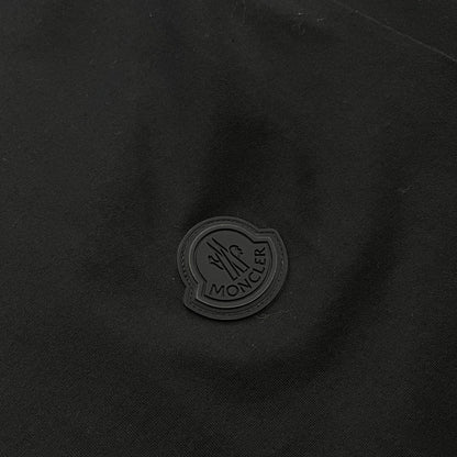 【中古品】【メンズ】 MONCLER モンクレール LETTERING LOGO S/S TEE I10918C00055 レタリング ロゴ ショートスリーブ Tシャツ 素材切替 半袖 トップス 141-260606-yo-05-tei サイズ：L カラー：ブラック 万代Net店