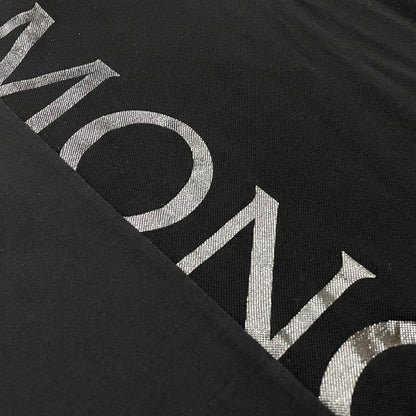 【中古品】【メンズ】 MONCLER モンクレール LETTERING LOGO S/S TEE I10918C00055 レタリング ロゴ ショートスリーブ Tシャツ 素材切替 半袖 トップス 141-260606-yo-05-tei サイズ：L カラー：ブラック 万代Net店
