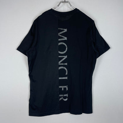 【中古品】【メンズ】 MONCLER モンクレール LETTERING LOGO S/S TEE I10918C00055 レタリング ロゴ ショートスリーブ Tシャツ 素材切替 半袖 トップス 141-260606-yo-05-tei サイズ：L カラー：ブラック 万代Net店