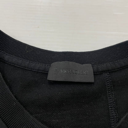 【中古品】【メンズ】 MONCLER モンクレール LETTERING LOGO S/S TEE I10918C00055 レタリング ロゴ ショートスリーブ Tシャツ 素材切替 半袖 トップス 141-260606-yo-05-tei サイズ：L カラー：ブラック 万代Net店