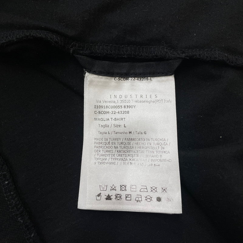 【中古品】【メンズ】 MONCLER モンクレール LETTERING LOGO S/S TEE I10918C00055 レタリング ロゴ ショートスリーブ Tシャツ 素材切替 半袖 トップス 141-260606-yo-05-tei サイズ：L カラー：ブラック 万代Net店