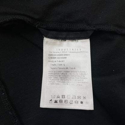 【中古品】【メンズ】 MONCLER モンクレール LETTERING LOGO S/S TEE I10918C00055 レタリング ロゴ ショートスリーブ Tシャツ 素材切替 半袖 トップス 141-260606-yo-05-tei サイズ：L カラー：ブラック 万代Net店