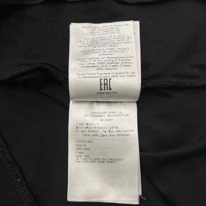 【中古品】【メンズ】 MONCLER モンクレール LETTERING LOGO S/S TEE I10918C00055 レタリング ロゴ ショートスリーブ Tシャツ 素材切替 半袖 トップス 141-260606-yo-05-tei サイズ：L カラー：ブラック 万代Net店