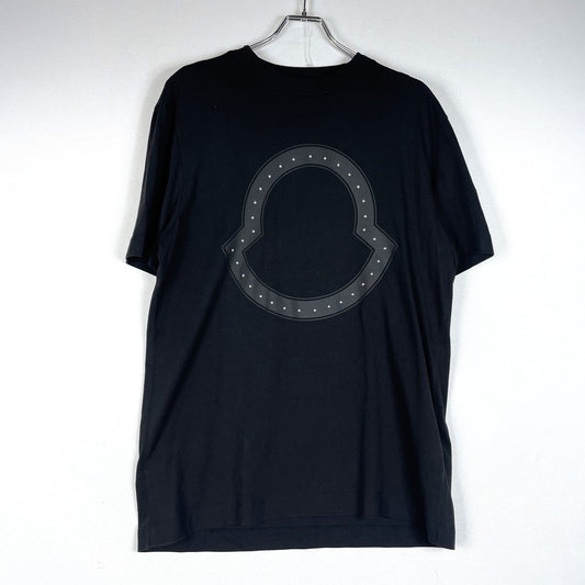 【中古品】【メンズ】 MONCLER モンクレール 22SS STUDS LOGO SS TEE H10918C00015 8390T スタッズ ロゴ ショートスリーブ Tシャツ 半袖 トップス 141-260606-yo-08-tei サイズ：M カラー：ブラック 万代Net店