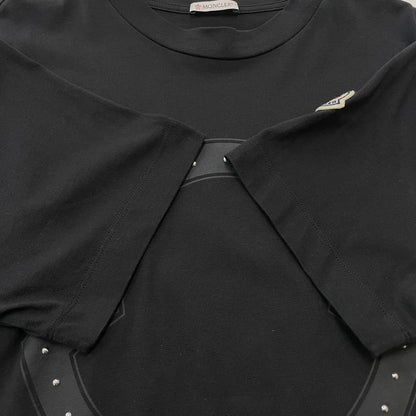 【中古品】【メンズ】 MONCLER モンクレール 22SS STUDS LOGO SS TEE H10918C00015 8390T スタッズ ロゴ ショートスリーブ Tシャツ 半袖 トップス 141-260606-yo-08-tei サイズ：M カラー：ブラック 万代Net店