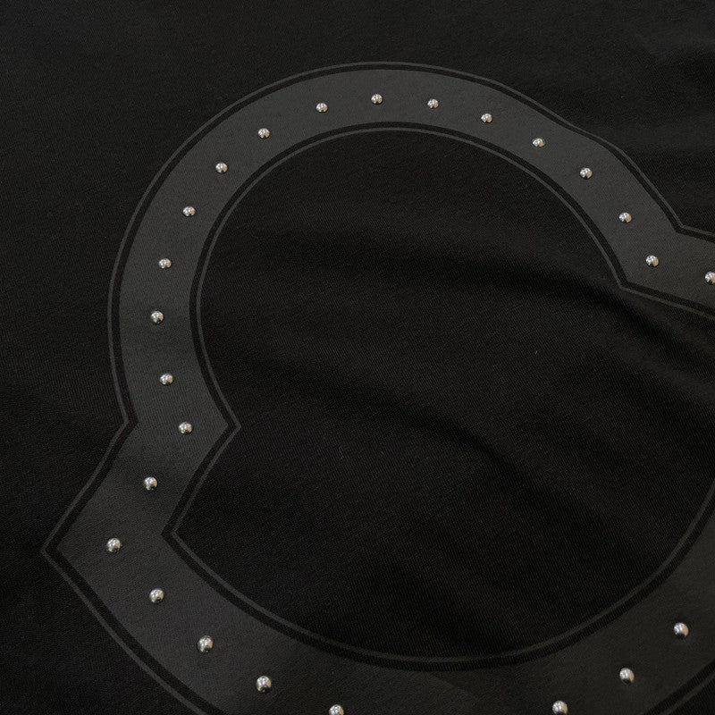 【中古品】【メンズ】 MONCLER モンクレール 22SS STUDS LOGO SS TEE H10918C00015 8390T スタッズ ロゴ ショートスリーブ Tシャツ 半袖 トップス 141-260606-yo-08-tei サイズ：M カラー：ブラック 万代Net店
