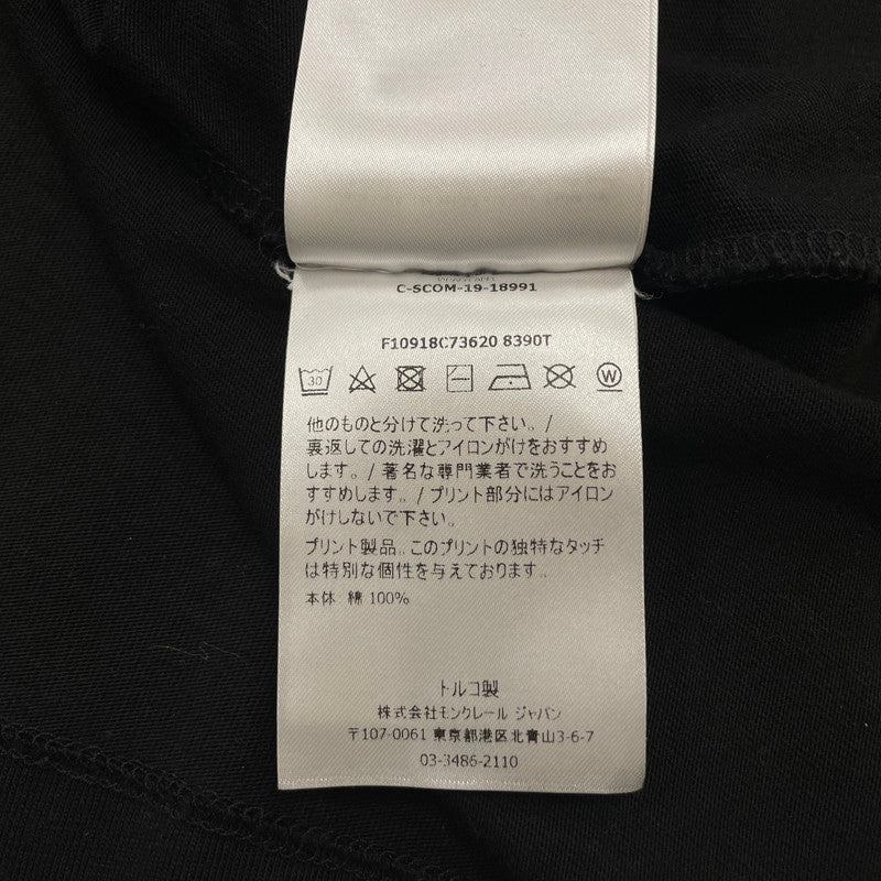 【中古品】【メンズ】 MONCLER モンクレール EMBLEM LOGO PRINT SS TEE F10918C73620 エンブレム ロゴ プリント ショートスリーブ Tシャツ 半袖 トップス 141-260606-yo-06-tei サイズ：L カラー：ブラック 万代Net店