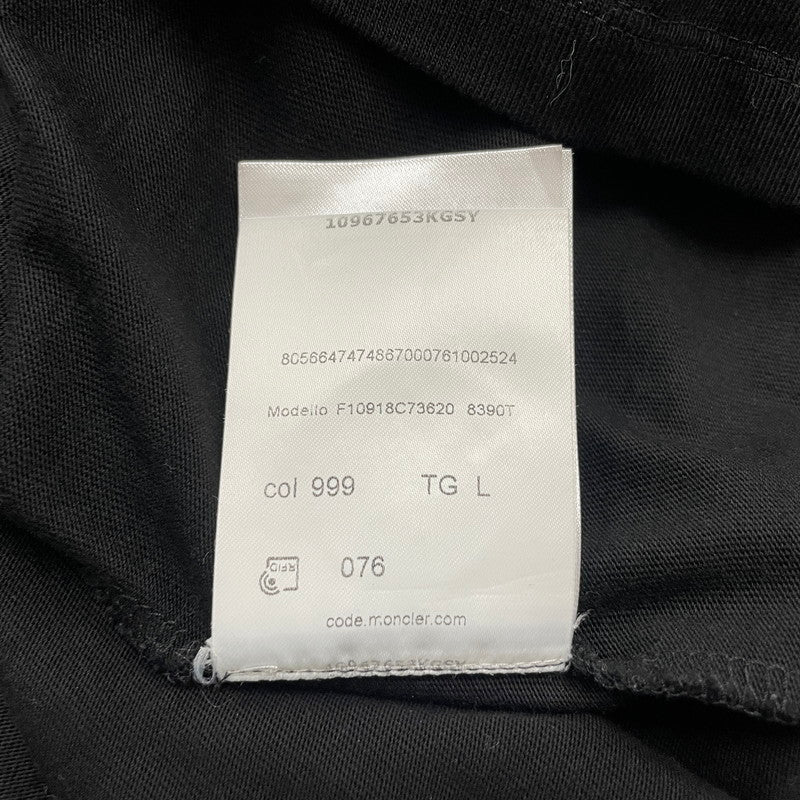 【中古品】【メンズ】 MONCLER モンクレール EMBLEM LOGO PRINT SS TEE F10918C73620 エンブレム ロゴ プリント ショートスリーブ Tシャツ 半袖 トップス 141-260606-yo-06-tei サイズ：L カラー：ブラック 万代Net店