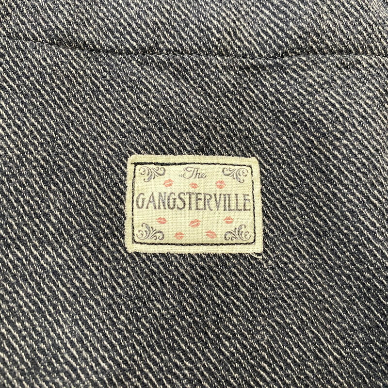 【中古品】【メンズ】 GANGSTERVILLE ギャングスタービル EMBROIDERED L/S SHIRT 刺繍 ロングスリーブ シャツ 長袖トップス 145-260716-ss-07-tei サイズ：S カラー：ブラック系 万代Net店