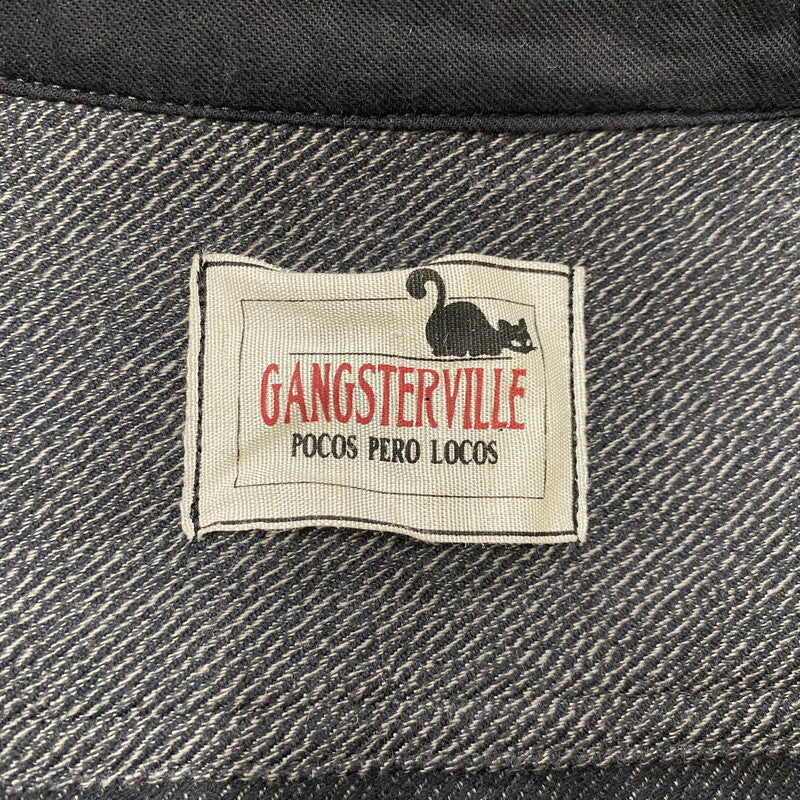 【中古品】【メンズ】 GANGSTERVILLE ギャングスタービル EMBROIDERED L/S SHIRT 刺繍 ロングスリーブ シャツ 長袖トップス 145-260716-ss-07-tei サイズ：S カラー：ブラック系 万代Net店