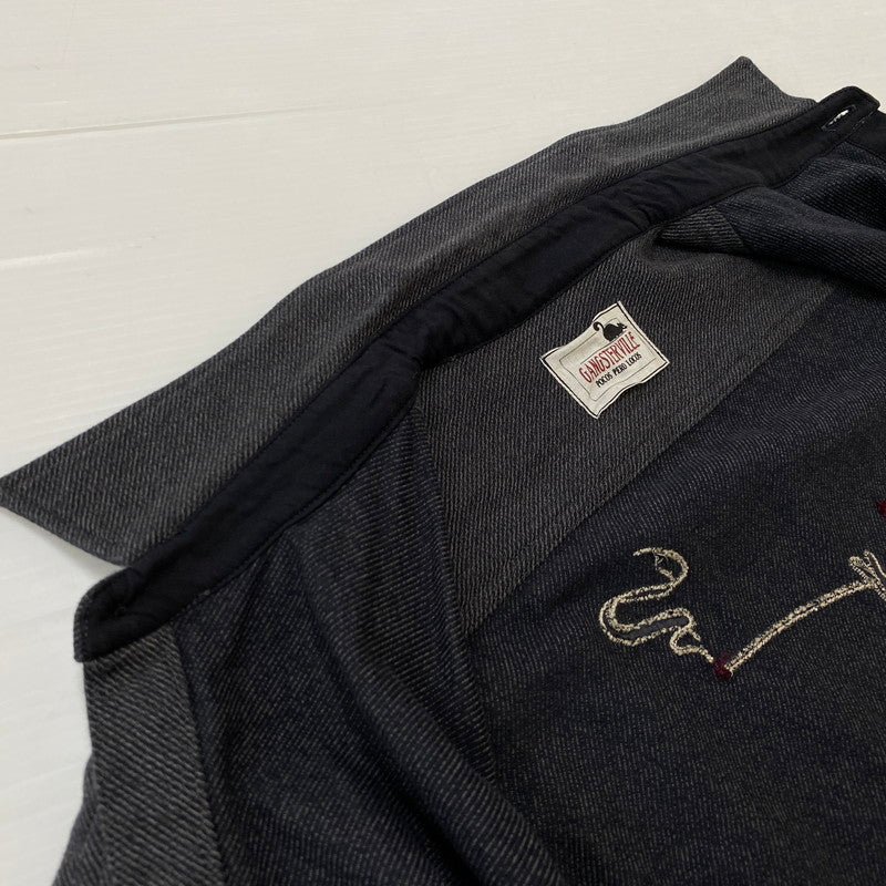 【中古品】【メンズ】 GANGSTERVILLE ギャングスタービル EMBROIDERED L/S SHIRT 刺繍 ロングスリーブ シャツ 長袖トップス 145-260716-ss-07-tei サイズ：S カラー：ブラック系 万代Net店