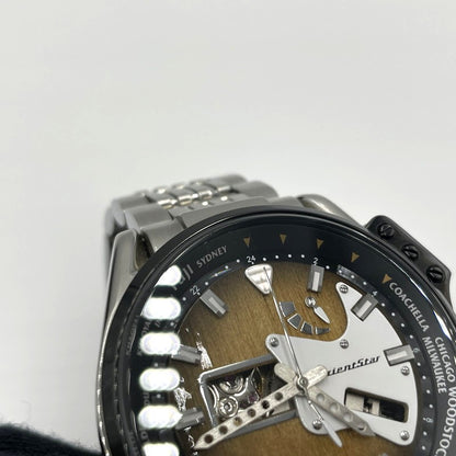 【中古品】【メンズ】 ORIENT STAR オリエントスター RETRO-FUTURE GUITAR WZ0191DA レトロフューチャー ギター モデル 自動巻腕時計 時計 197-260609-yo-05-tei カラー：シルバー 万代Net店