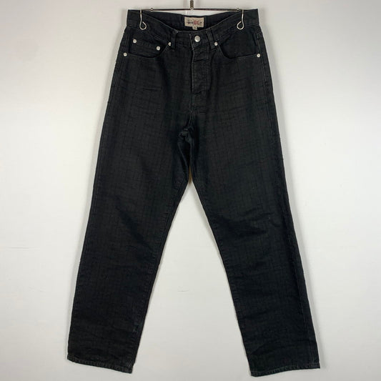 【中古品】【メンズ】 STUSSY ステューシー BIGOL JEAN CANVAS NEEDLE PUNCH 116673 キャンバス ニードル パンチ パンツ ボトムス 153-260607-ko-12-tei サイズ：28 カラー：ブラック 万代Net店