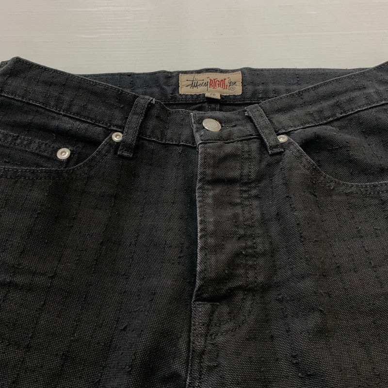 【中古品】【メンズ】 STUSSY ステューシー BIGOL JEAN CANVAS NEEDLE PUNCH 116673 キャンバス ニードル パンチ パンツ ボトムス 153-260607-ko-12-tei サイズ：28 カラー：ブラック 万代Net店