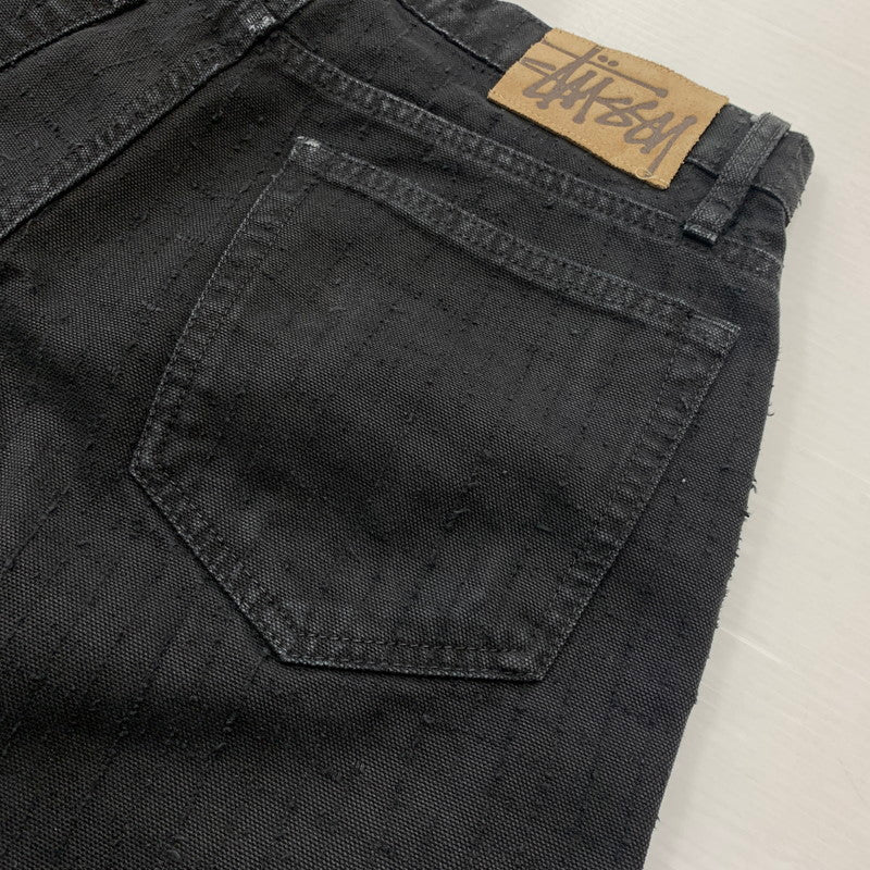 【中古品】【メンズ】 STUSSY ステューシー BIGOL JEAN CANVAS NEEDLE PUNCH 116673 キャンバス ニードル パンチ パンツ ボトムス 153-260607-ko-12-tei サイズ：28 カラー：ブラック 万代Net店