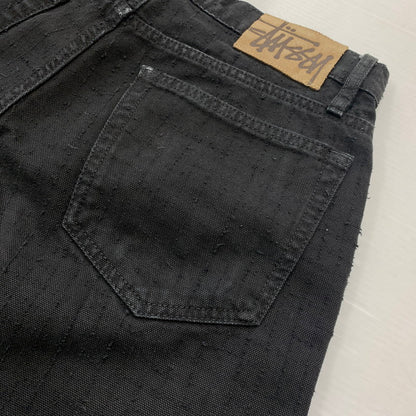 【中古品】【メンズ】 STUSSY ステューシー BIGOL JEAN CANVAS NEEDLE PUNCH 116673 キャンバス ニードル パンチ パンツ ボトムス 153-260607-ko-12-tei サイズ：28 カラー：ブラック 万代Net店