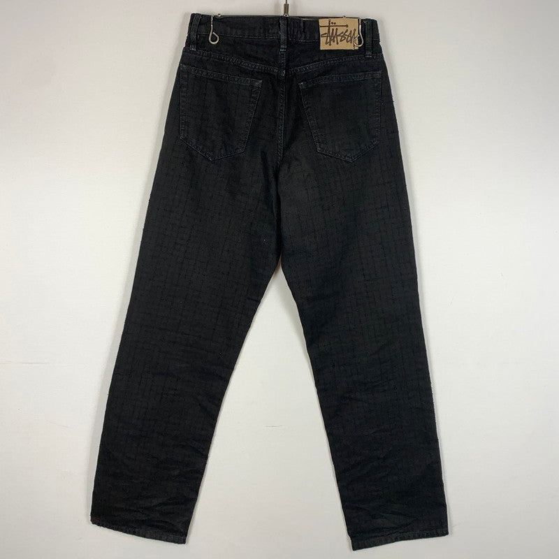 【中古品】【メンズ】 STUSSY ステューシー BIGOL JEAN CANVAS NEEDLE PUNCH 116673 キャンバス ニードル パンチ パンツ ボトムス 153-260607-ko-12-tei サイズ：28 カラー：ブラック 万代Net店