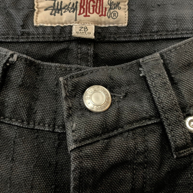 【中古品】【メンズ】 STUSSY ステューシー BIGOL JEAN CANVAS NEEDLE PUNCH 116673 キャンバス ニードル パンチ パンツ ボトムス 153-260607-ko-12-tei サイズ：28 カラー：ブラック 万代Net店
