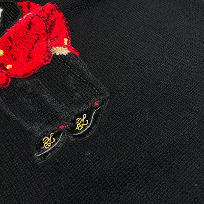 【中古品】【メンズ】 POLO RALPH LAUREN ポロ・ラルフローレン BLACK SWEATER WITH POLO BEAR ブラック セーター ウィズ ポロベア 長袖 トップス ニット 147-260609-yo-09-tei サイズ：XL カラー：ブラック 万代Net店