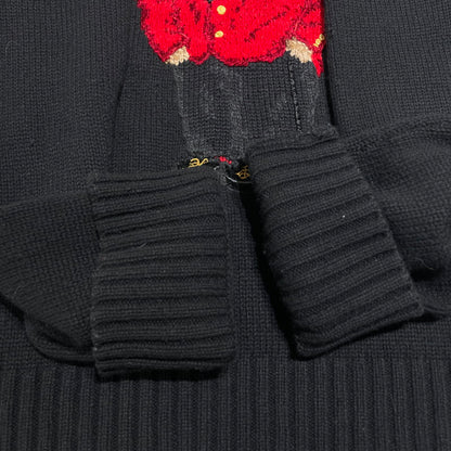 【中古品】【メンズ】 POLO RALPH LAUREN ポロ・ラルフローレン BLACK SWEATER WITH POLO BEAR ブラック セーター ウィズ ポロベア 長袖 トップス ニット 147-260609-yo-09-tei サイズ：XL カラー：ブラック 万代Net店