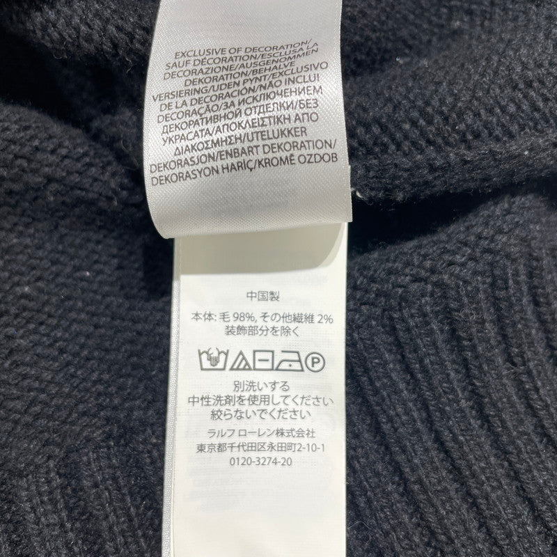 【中古品】【メンズ】 POLO RALPH LAUREN ポロ・ラルフローレン BLACK SWEATER WITH POLO BEAR ブラック セーター ウィズ ポロベア 長袖 トップス ニット 147-260609-yo-09-tei サイズ：XL カラー：ブラック 万代Net店