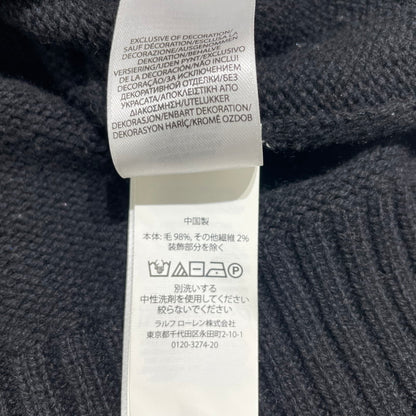 【中古品】【メンズ】 POLO RALPH LAUREN ポロ・ラルフローレン BLACK SWEATER WITH POLO BEAR ブラック セーター ウィズ ポロベア 長袖 トップス ニット 147-260609-yo-09-tei サイズ：XL カラー：ブラック 万代Net店